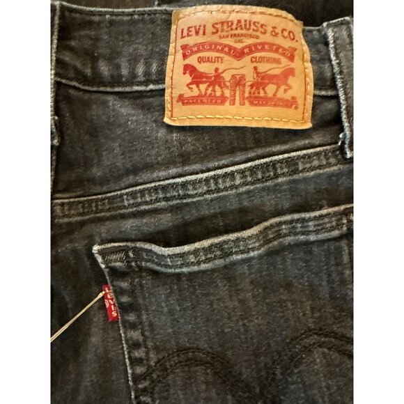 Levi's Wedgie Skinny Black Button Fly Cropped Jeans Size 27 - Picture 7 of 10